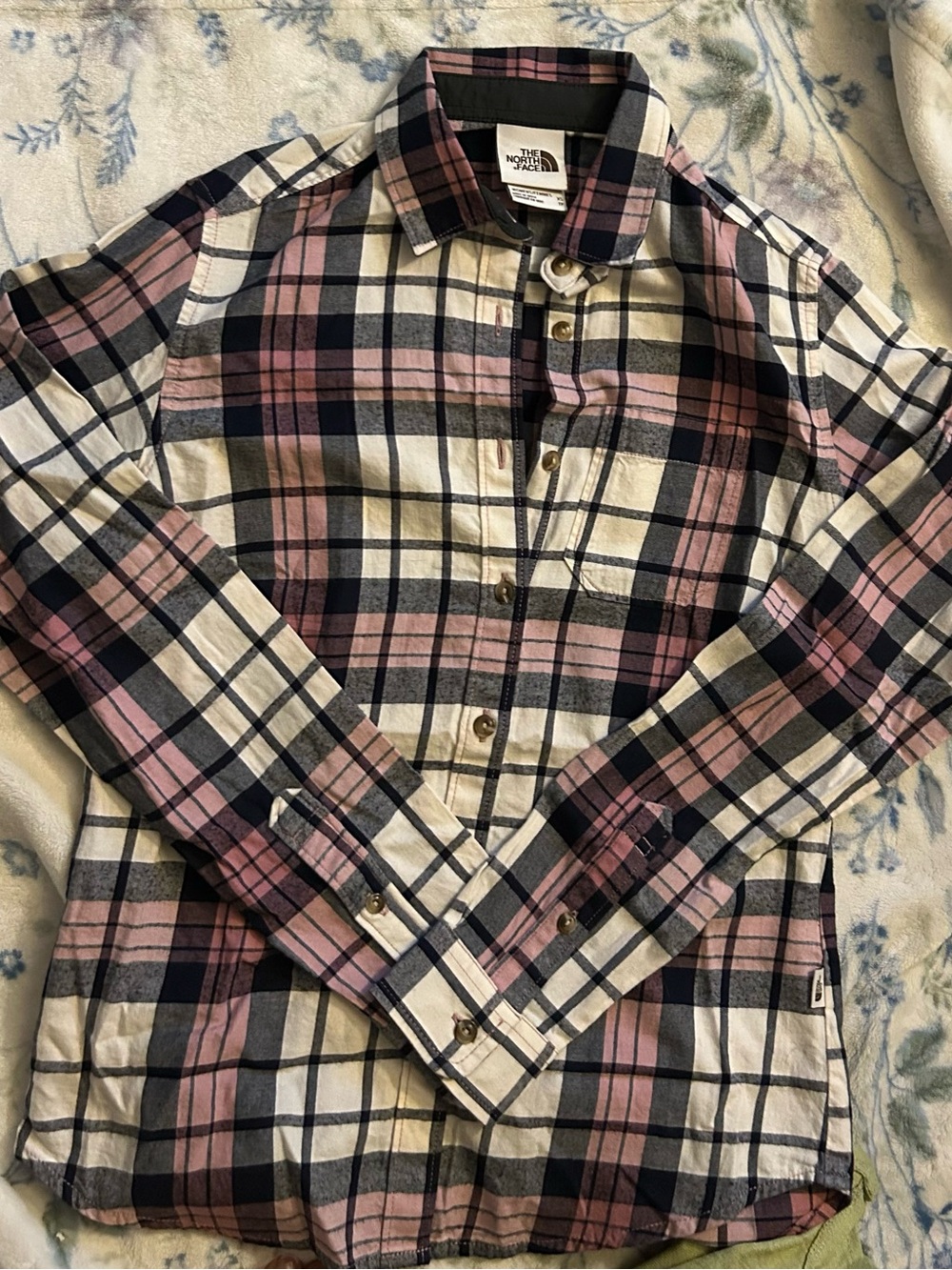 The North Face Women’s Pink & Black Plaid Button-Up Shirt